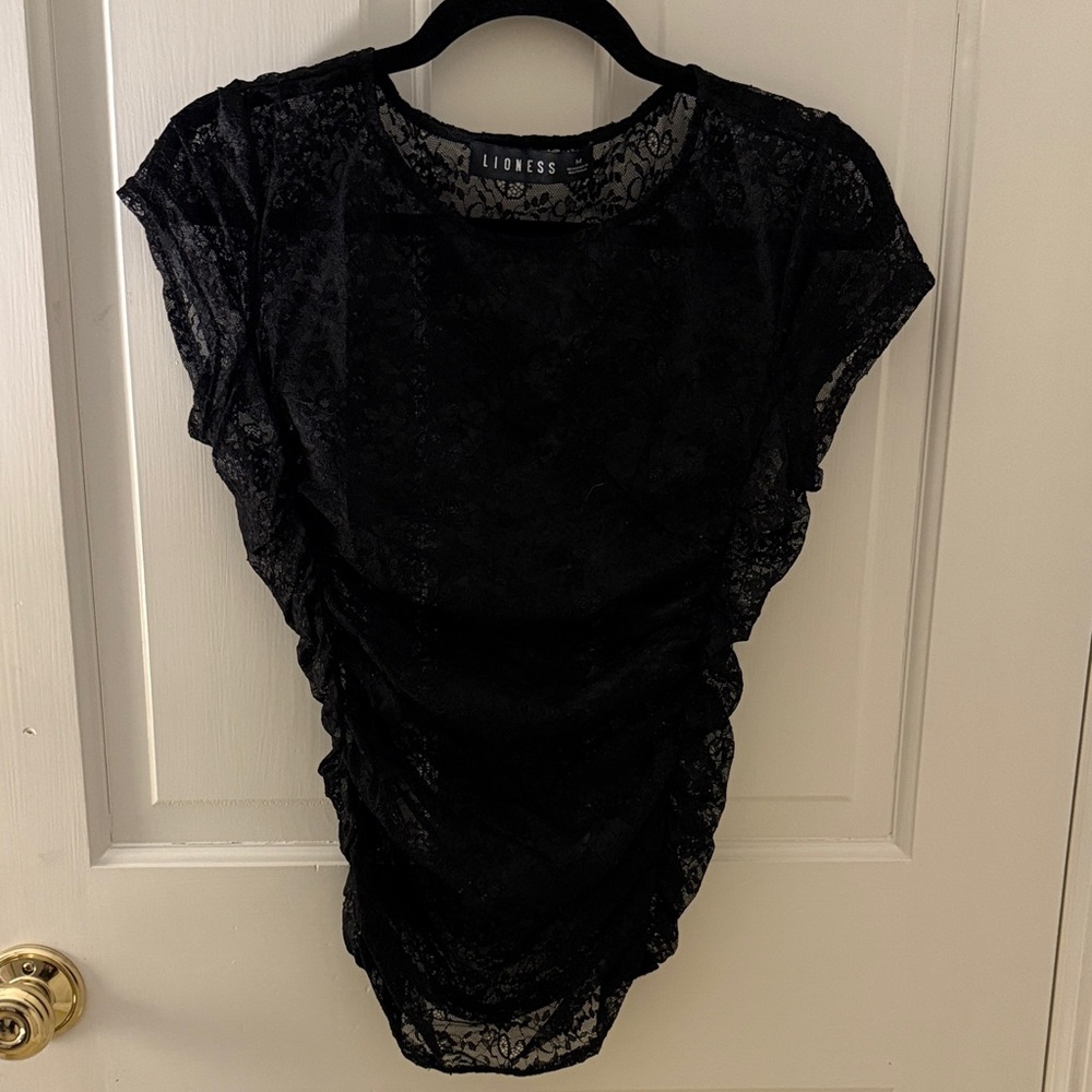 Lioness Midnight Black Lace Blouse